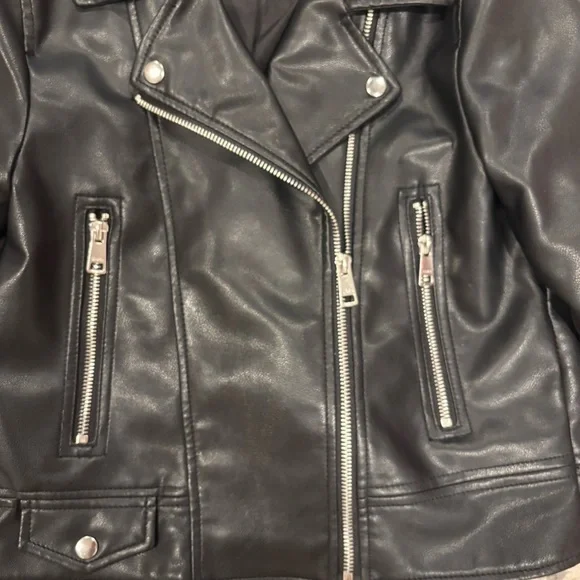Zara Kid’s Faux Leather Biker Jacket Sz. 8-9 - Picture 3 of 5